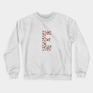 Floral Monogram Letter E Crewneck Sweatshirt